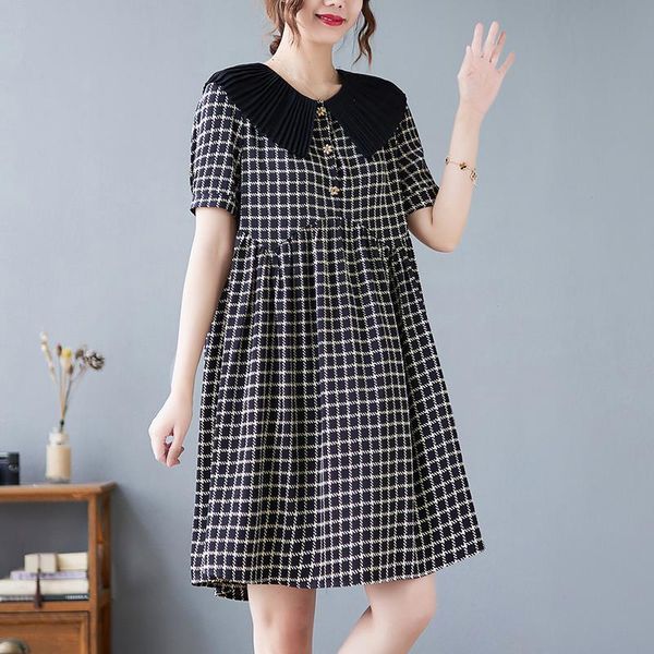 arrival japanese college dress style ruffled collor print plaid chic girls chiffon summer women lady casual work, Black;gray
arrival japanese college dress style ruffled collor print plaid chic girls chiffon summer women lady casual work, Black;gray