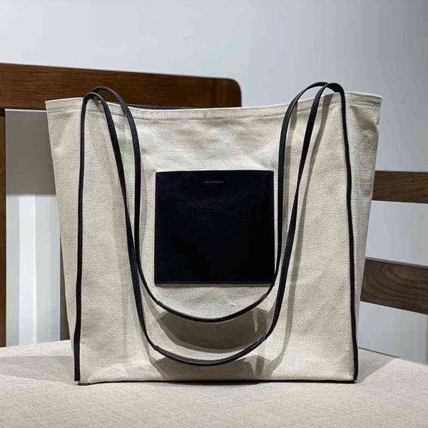 niche jil canvas shopping bag women's simple contrast color large capacity commuter tote bag student shoulder
niche jil canvas shopping bag women's simple contrast color large capacity commuter tote bag student shoulder