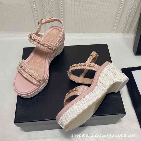 sandals summer fashion open toe sandals chain thick bottom slope heel muffin women's shoes buckle iai4, Black
sandals summer fashion open toe sandals chain thick bottom slope heel muffin women's shoes buckle iai4, Black