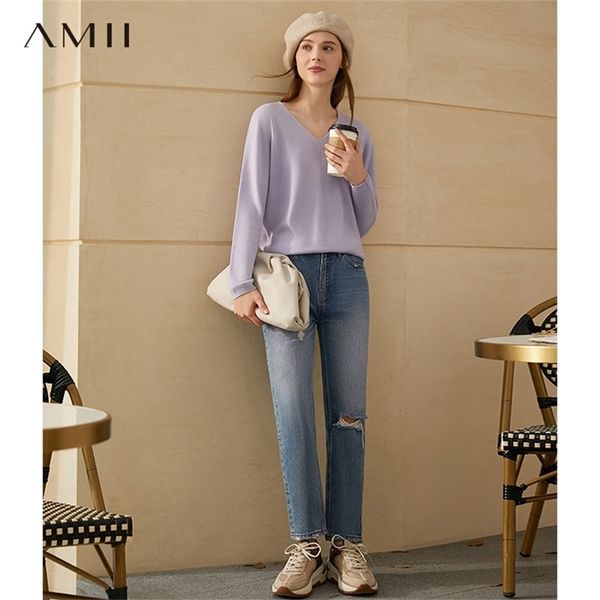 amii minimalism winter simple women's sweater fashion 100%wool solid vneck loose female pullover winter coat women 12041046 201223, White;black
amii minimalism winter simple women's sweater fashion 100%wool solid vneck loose female pullover winter coat women 12041046 201223, White;black