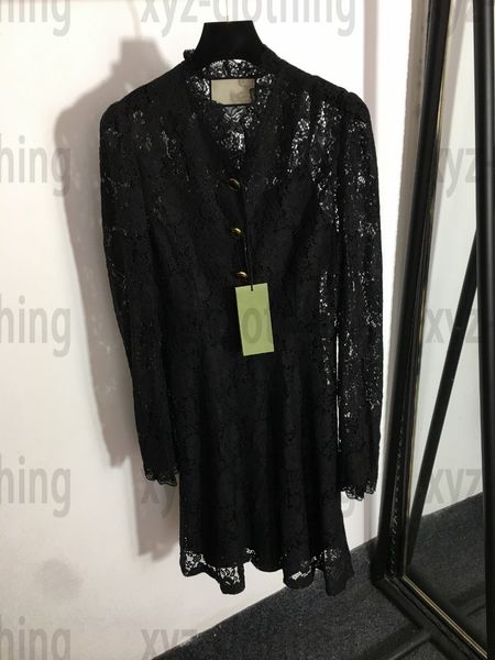 black color high-end womens lace dress slip skirts hollow flower fungus neck waist long sleeve dress 2022ss summer ladies dresses newly wome, Black;gray
black color high-end womens lace dress slip skirts hollow flower fungus neck waist long sleeve dress 2022ss summer ladies dresses newly wome, Black;gray