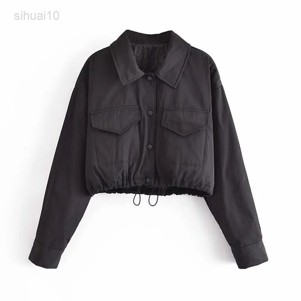 spring autumn 2021 bomber jacket women black thincotton zipper pockets winter jacket female jacket parka femme chaqueta l220725, Black;brown
spring autumn 2021 bomber jacket women black thincotton zipper pockets winter jacket female jacket parka femme chaqueta l220725, Black;brown