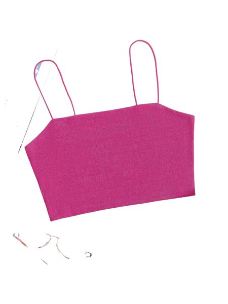 solid slim cami crop u8f5#, White 
solid slim cami crop u8f5#, White