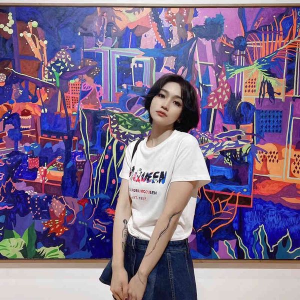 women's t-shirt slim and small version aw king color letter graffiti t-shirt 22 spring summer cotton printing round neck short sleeve w, White
women's t-shirt slim and small version aw king color letter graffiti t-shirt 22 spring summer cotton printing round neck short sleeve w, White