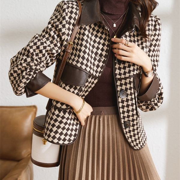women's wool & blends qianniao lattice tweed coat women's short autumn and winter 2022 small fragrant wind wool 66lu, Black
women's wool & blends qianniao lattice tweed coat women's short autumn and winter 2022 small fragrant wind wool 66lu, Black
