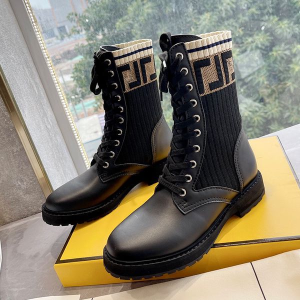 luxury designer ff letters women ankle boots autumn winter knited scoks short booties combat booties clssical lace up round toe female marti, Black
luxury designer ff letters women ankle boots autumn winter knited scoks short booties combat booties clssical lace up round toe female marti, Black