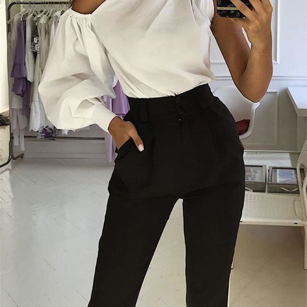 autumn women elegant white basic female outfit casual blouse oneshoulder lantern sleeve fashion stylish blouse y200402
autumn women elegant white basic female outfit casual blouse oneshoulder lantern sleeve fashion stylish blouse y200402