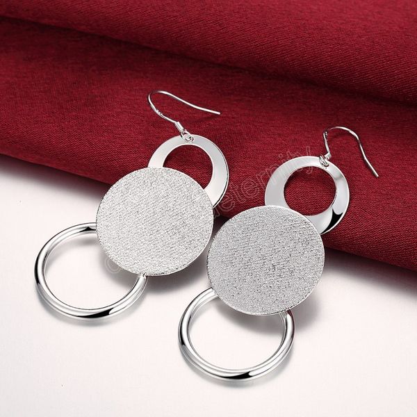 jewelry 925 silver color dangle earring fashion woman retro frosted circle earrings gifts
jewelry 925 silver color dangle earring fashion woman retro frosted circle earrings gifts
