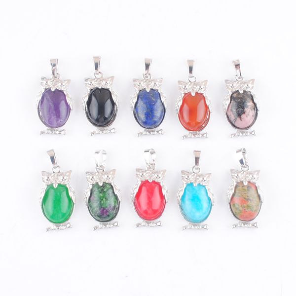 natural amethyst stone tiny owl pendants reiki lucky animal cute charm jewelry for women man gift red agate amazonite unakite jasper dbn499, Silver
natural amethyst stone tiny owl pendants reiki lucky animal cute charm jewelry for women man gift red agate amazonite unakite jasper dbn499, Silver