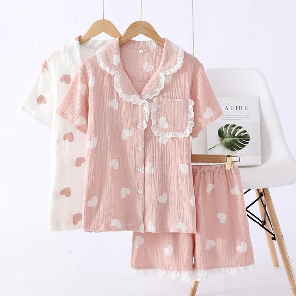 women cotton print love womens sleepwear summer pajamas lace collar pure short sleeved shorts suit washed, Black;red
women cotton print love womens sleepwear summer pajamas lace collar pure short sleeved shorts suit washed, Black;red