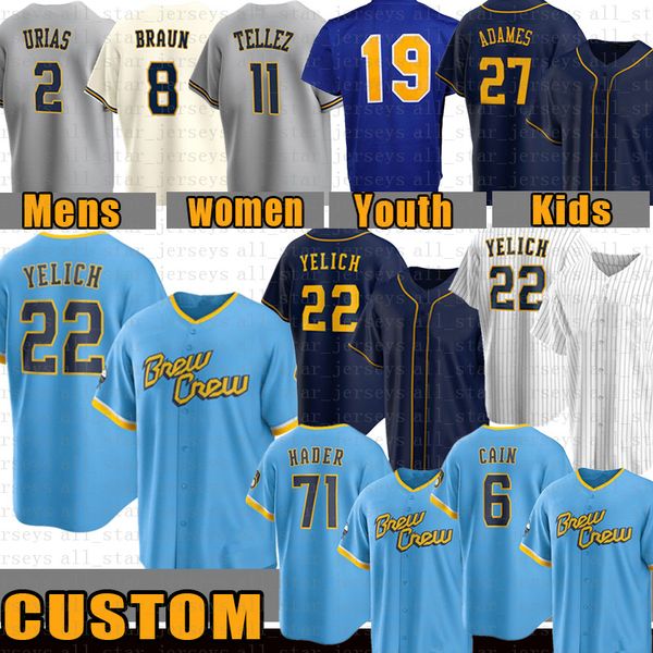 custom 22 christian yelich baseball jersey milwaukee willy adames robin yount lorenzo cain jc mejia hunter renfroe luis urias josh hader kes, Blue;black
custom 22 christian yelich baseball jersey milwaukee willy adames robin yount lorenzo cain jc mejia hunter renfroe luis urias josh hader kes, Blue;black