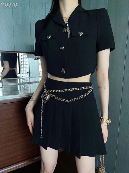 two piece dress designer 22 spring and summer new style small crowd love button chain lapel bubble shoulder with high waist pleated skirt cp, White
two piece dress designer 22 spring and summer new style small crowd love button chain lapel bubble shoulder with high waist pleated skirt cp, White