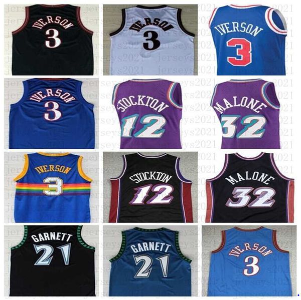 vintage allen 3 iverson jersey kevin 21 garnett basketball jerseys john 12 stockton karl reggie malone miller stitched, Black;red
vintage allen 3 iverson jersey kevin 21 garnett basketball jerseys john 12 stockton karl reggie malone miller stitched, Black;red