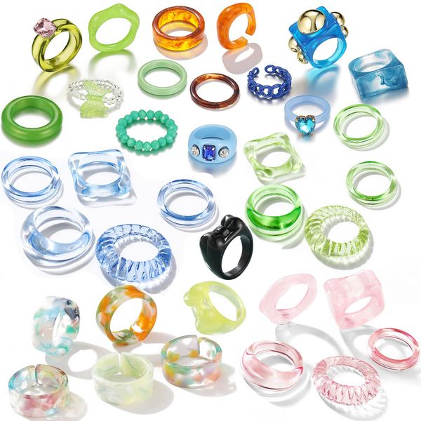 band rings resin plastic acrylic for women teen girls chunky aesthetic trendy colorf cute stackable jewelry bk statement dome thick amczi, Silver
band rings resin plastic acrylic for women teen girls chunky aesthetic trendy colorf cute stackable jewelry bk statement dome thick amczi, Silver
