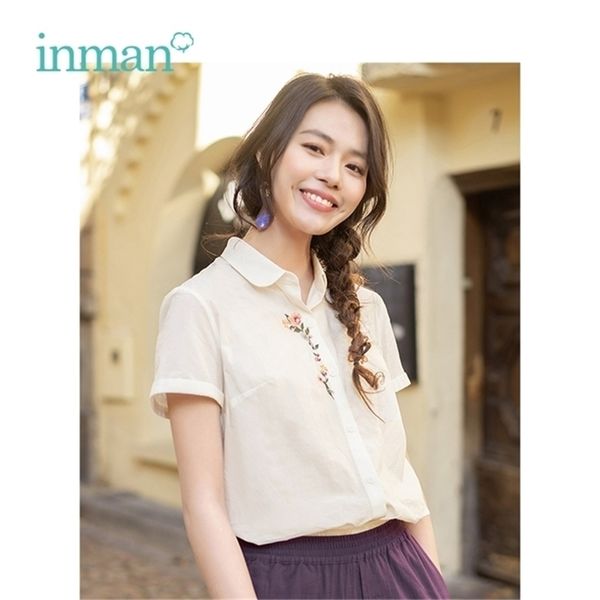 inman summer new arrival cotton short sleeve turn down collar embroidery literary all matched women blouse lj200811, White
inman summer new arrival cotton short sleeve turn down collar embroidery literary all matched women blouse lj200811, White
