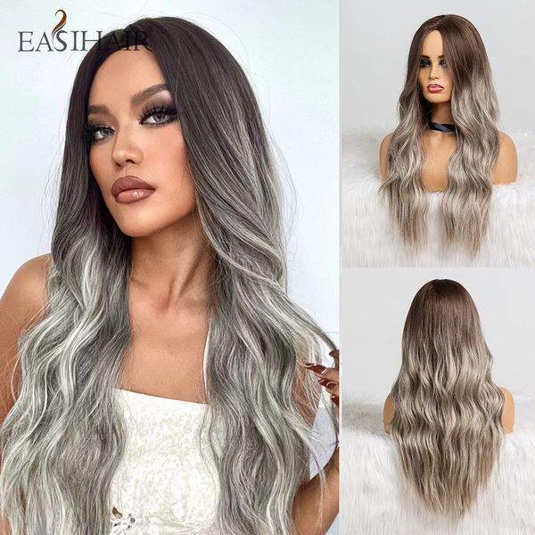 lx brand long brown to grey ombre synthetic wigs natural wave wigs for women heat resistant daily cosplay wigs wavy hair wigfactory direct, Black
lx brand long brown to grey ombre synthetic wigs natural wave wigs for women heat resistant daily cosplay wigs wavy hair wigfactory direct, Black