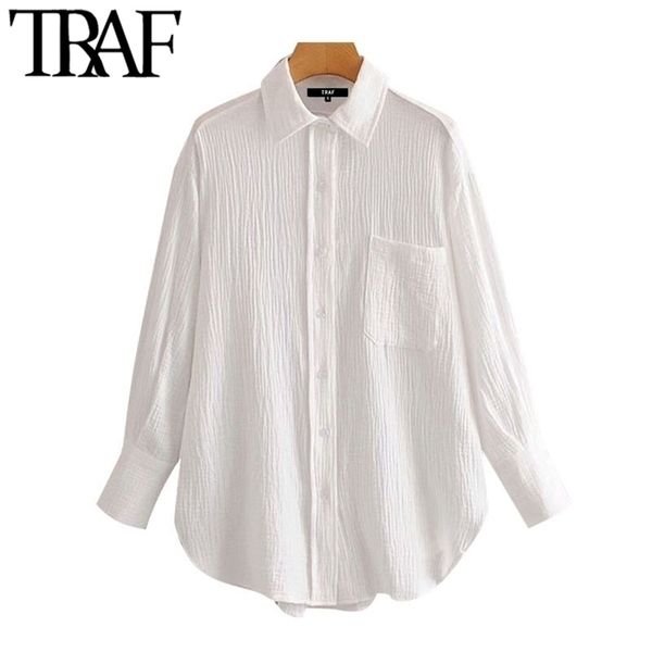 traf women chic fashion office wear pockets loose blouses vintage lapel collar long sleeve female shirts chic 210326, White
traf women chic fashion office wear pockets loose blouses vintage lapel collar long sleeve female shirts chic 210326, White