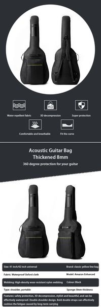 40 inch 41 inch acoustic guitar bag yellow line folk 
40 inch 41 inch acoustic guitar bag yellow line folk