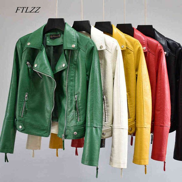 ftlzz women autumn pu faux soft leather motorcycle zipper jacket coat female turndown collar slim biker coats basic streetwear l220728, Black
ftlzz women autumn pu faux soft leather motorcycle zipper jacket coat female turndown collar slim biker coats basic streetwear l220728, Black