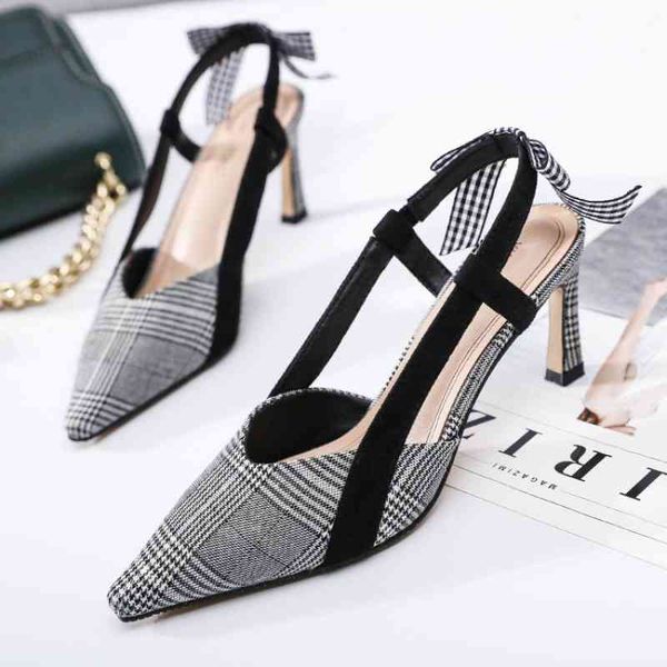 sandals spring pointed plaid stiletto sandals bow tie versatile fashion casual shallow mouth high heels women, Black
sandals spring pointed plaid stiletto sandals bow tie versatile fashion casual shallow mouth high heels women, Black