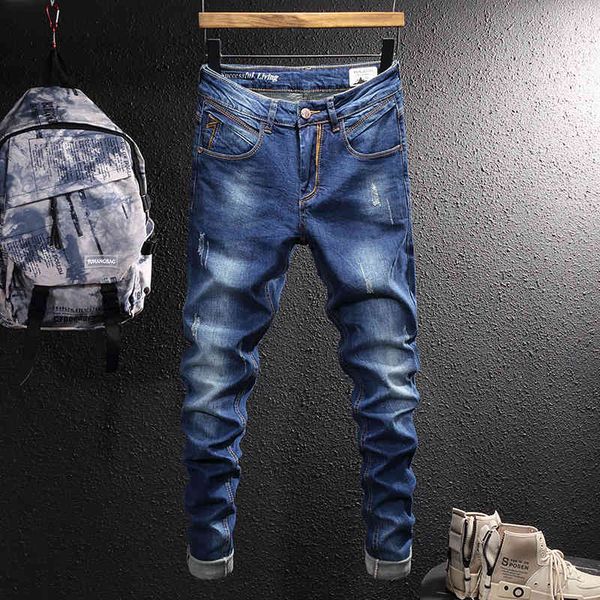 men's jeans fashionable men's jeans are worn washed broken holes dark blue youth slim straight fashion brand pants men 9xrl
men's jeans fashionable men's jeans are worn washed broken holes dark blue youth slim straight fashion brand pants men 9xrl