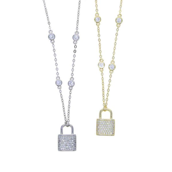 925 sterling silver micro pave cubic zirconia white sparking bling padlock shaped charm cz station chain necklace jewelry
925 sterling silver micro pave cubic zirconia white sparking bling padlock shaped charm cz station chain necklace jewelry