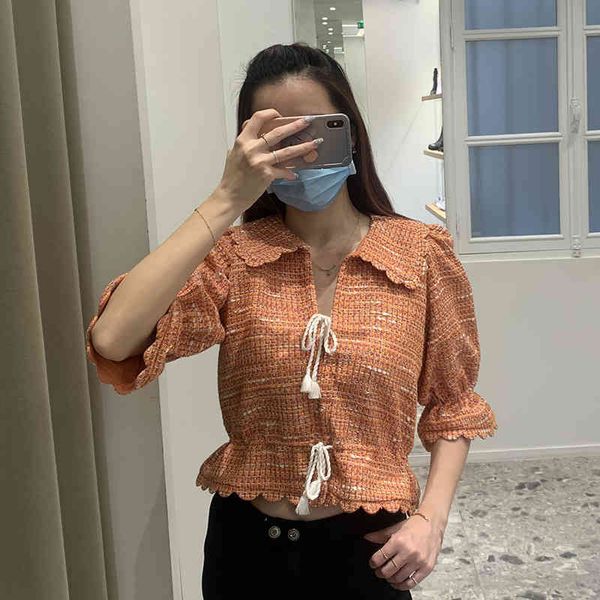 two piece dress spring and summer decor woven slim orange suit doll collar jacket double pocket skirt, White
two piece dress spring and summer decor woven slim orange suit doll collar jacket double pocket skirt, White