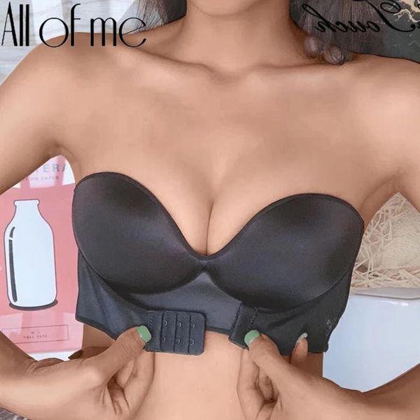 front closure bra women invisible bras push up underwear lingerie female brassiere strapless seamless bralette abc cup, Red;black
front closure bra women invisible bras push up underwear lingerie female brassiere strapless seamless bralette abc cup, Red;black