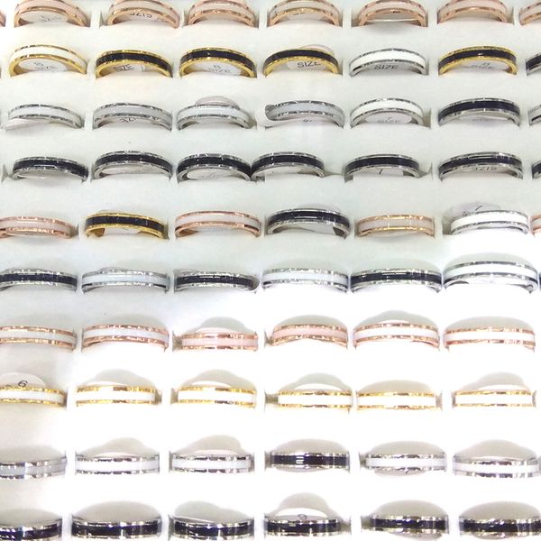 4mm width women stainless steel ring black or white inlay mixed lot 50pcs/lot, Silver
4mm width women stainless steel ring black or white inlay mixed lot 50pcs/lot, Silver