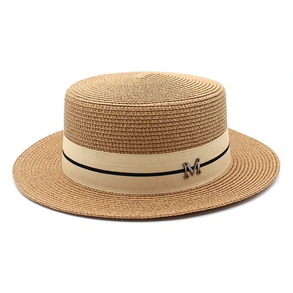 2022 spring summer romantic straw hat flat m letter men and women white hats british sun protection beach cap, Blue;gray
2022 spring summer romantic straw hat flat m letter men and women white hats british sun protection beach cap, Blue;gray