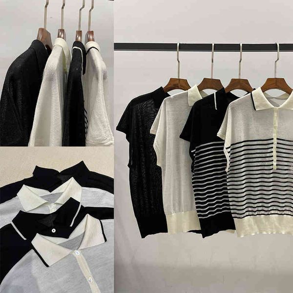 women's t-shirt p150175xrk tencel 49 wool 49 blended contrast collar short sleeve loose knit women's spring and summer, White
women's t-shirt p150175xrk tencel 49 wool 49 blended contrast collar short sleeve loose knit women's spring and summer, White