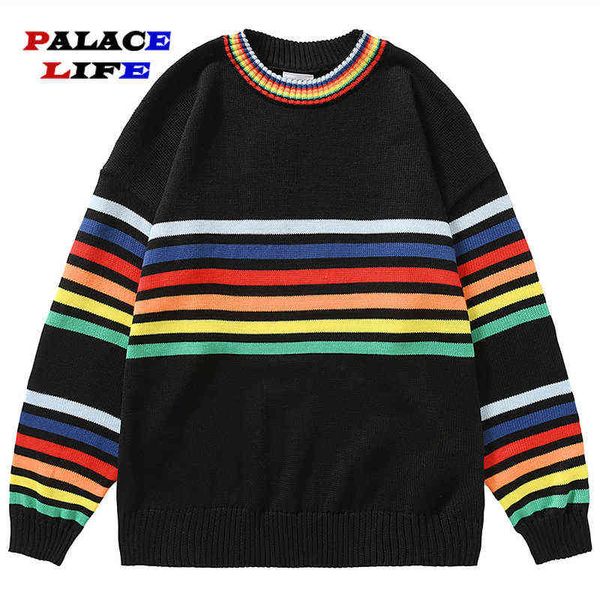 2022 streetwear harajuku fashion casual pullovers pull homme autumn men knitted jumper sweaters hip hop rainbow striped t220730, White;black
2022 streetwear harajuku fashion casual pullovers pull homme autumn men knitted jumper sweaters hip hop rainbow striped t220730, White;black