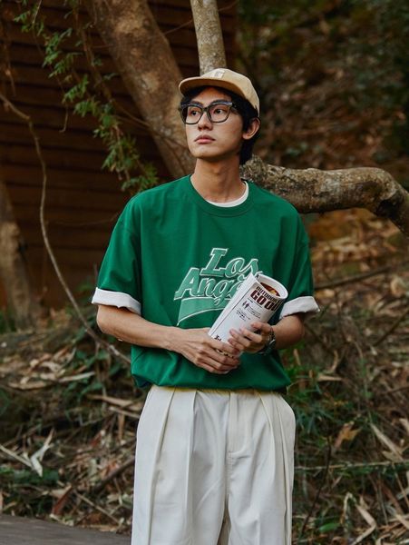 1pc drop shoulder letter patched tee z91q#, White;black 
1pc drop shoulder letter patched tee z91q#, White;black
