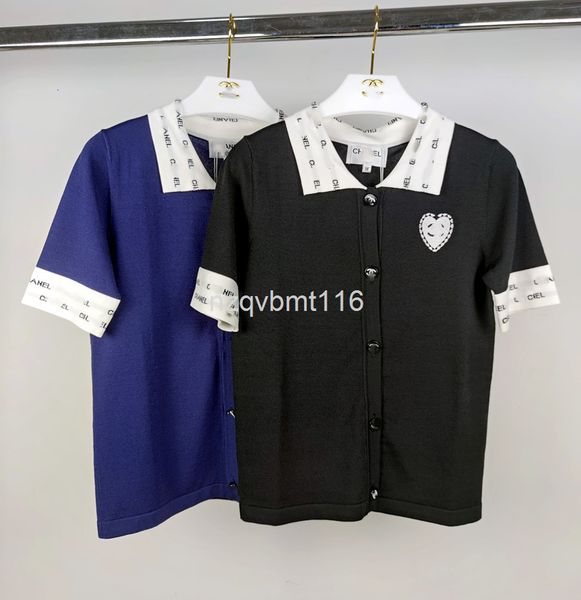 women's knits & tees summer love embroidery button cardigan letter jacquard lapel bottomed t-shirt women's knitted top, White
women's knits & tees summer love embroidery button cardigan letter jacquard lapel bottomed t-shirt women's knitted top, White