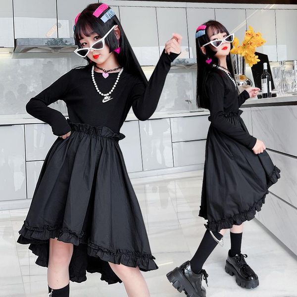 girl's dresses swallow tail design for girls autumn clothing kids black ruffle dress fashion teenager 4-14t children's, Red;yellow
girl's dresses swallow tail design for girls autumn clothing kids black ruffle dress fashion teenager 4-14t children's, Red;yellow