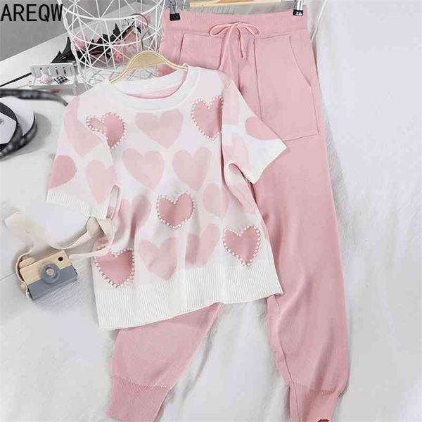 women 2 piece sets spring summer clothes womens knit outfits love heart short sleeve t-shirt pants 210331, Gray
women 2 piece sets spring summer clothes womens knit outfits love heart short sleeve t-shirt pants 210331, Gray