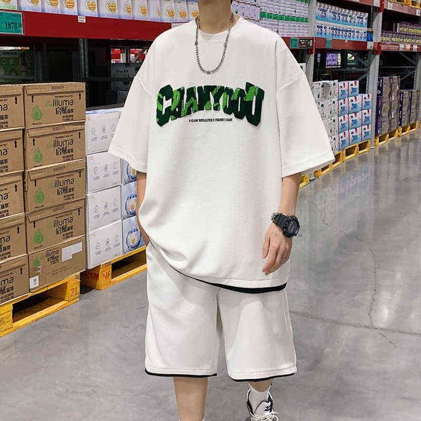 casual sportswear is fashionable and versatile waffle 2022 summer new men's t-shirt short sleeve shorts set loose fashion brand leisure, Gray
casual sportswear is fashionable and versatile waffle 2022 summer new men's t-shirt short sleeve shorts set loose fashion brand leisure, Gray