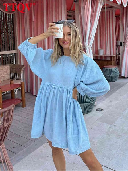 ttqv casual o-neck blue women's dress 2022 spring high waist long sleeve office midi dresses elegant loose pleated female dress t220804, Black;gray
ttqv casual o-neck blue women's dress 2022 spring high waist long sleeve office midi dresses elegant loose pleated female dress t220804, Black;gray