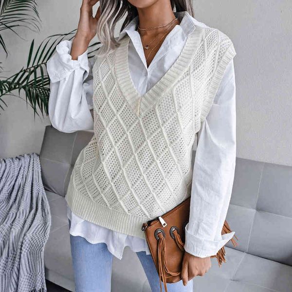 women's sweaters women checked sweater vest korean style sleeveless knitted v-neck hollow fashion sweaters casual loose white pullover, White;black
women's sweaters women checked sweater vest korean style sleeveless knitted v-neck hollow fashion sweaters casual loose white pullover, White;black