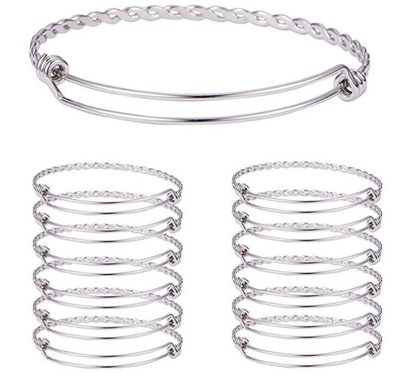stainless steel adjustable twist wire bracelet bangle cuff billet bracelets women's diy jewelry making, White
stainless steel adjustable twist wire bracelet bangle cuff billet bracelets women's diy jewelry making, White