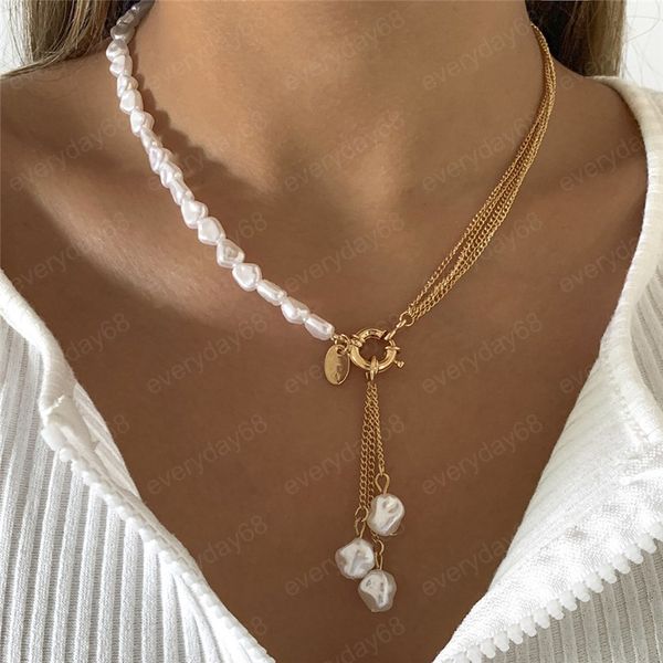 irregular artificial pearl pendant necklace for women wedding chest tassel chain choker party necklace jewelry, Silver
irregular artificial pearl pendant necklace for women wedding chest tassel chain choker party necklace jewelry, Silver