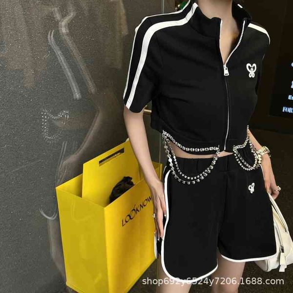 women's tracksuits spring and summer niche design stand collar chain embroidery stitching sports knitting leisure suit t60i q5c9, Gray
women's tracksuits spring and summer niche design stand collar chain embroidery stitching sports knitting leisure suit t60i q5c9, Gray