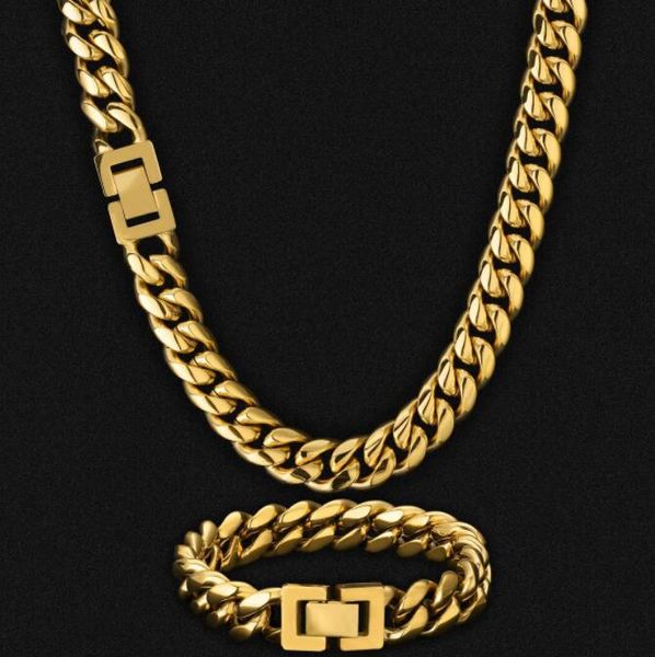 18k yellow gold plated 12mm cuban chains necklace bracelet set men's compact chain hip hop jewelry diy set, Silver
18k yellow gold plated 12mm cuban chains necklace bracelet set men's compact chain hip hop jewelry diy set, Silver