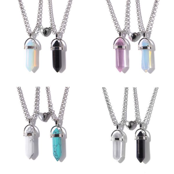 magnetic couple necklaces for lovers heart distance natural stone pendulum pendant necklace friendship valentine's day, Silver
magnetic couple necklaces for lovers heart distance natural stone pendulum pendant necklace friendship valentine's day, Silver