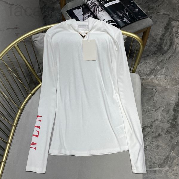women's t-shirt designer chao brand v family cuff letter printing pattern bottomed shirt de3r, White
women's t-shirt designer chao brand v family cuff letter printing pattern bottomed shirt de3r, White