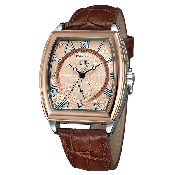 forsining wine barrel dial tourbillon calendar men's watch automatic mechanical watch a2, Slivery;brown
forsining wine barrel dial tourbillon calendar men's watch automatic mechanical watch a2, Slivery;brown