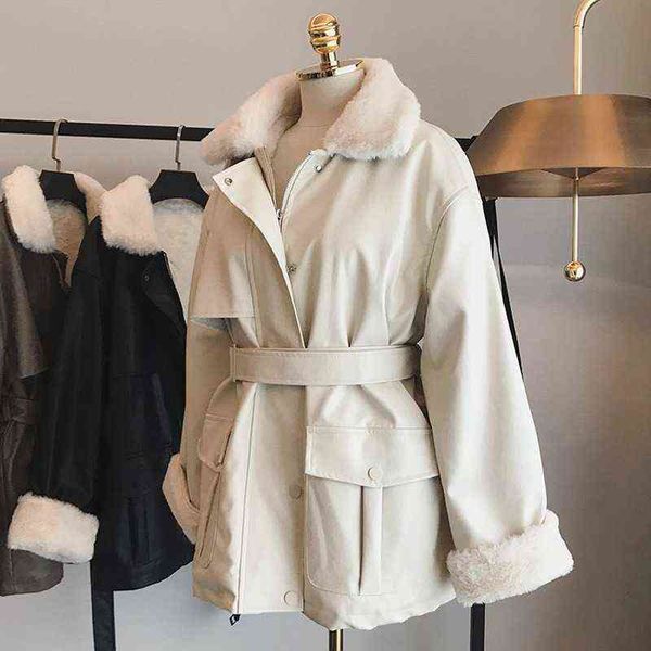 winter oversized leather jacket women with faux rex rabbit fur inside warm soft thickened fur lined coat black leather jackets l220728
winter oversized leather jacket women with faux rex rabbit fur inside warm soft thickened fur lined coat black leather jackets l220728