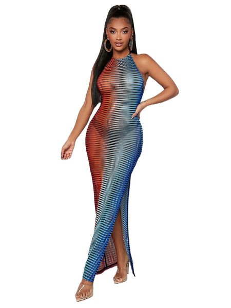 bae allover print tie backless split thigh halter dress without panty e8kt#, Black;gray
bae allover print tie backless split thigh halter dress without panty e8kt#, Black;gray