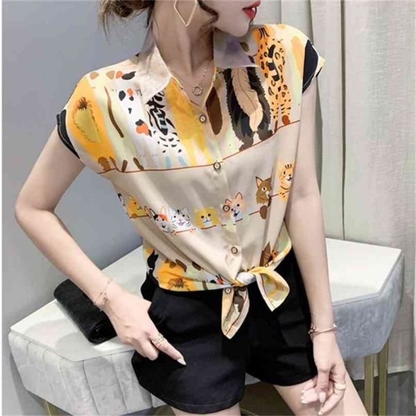 summer animal paradise printted short sleeve women's blouse single-breasted lapel all-macth ol work wear shirt blusa mujer 210602, White
summer animal paradise printted short sleeve women's blouse single-breasted lapel all-macth ol work wear shirt blusa mujer 210602, White