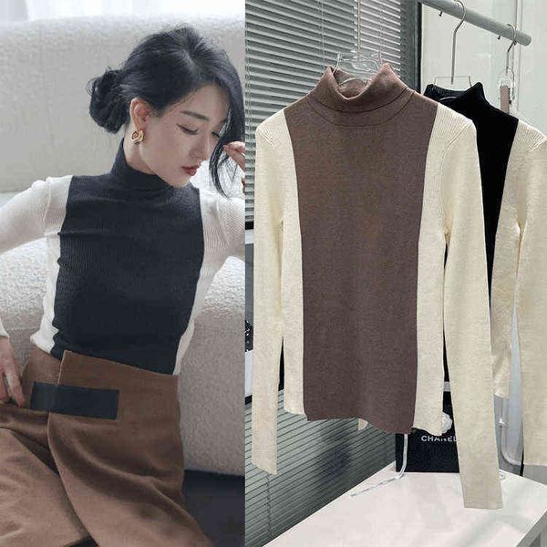ed color matching slim fitting wool high collar bottoming shirt autumn and winter new women's sweater thin elastic, White
ed color matching slim fitting wool high collar bottoming shirt autumn and winter new women's sweater thin elastic, White